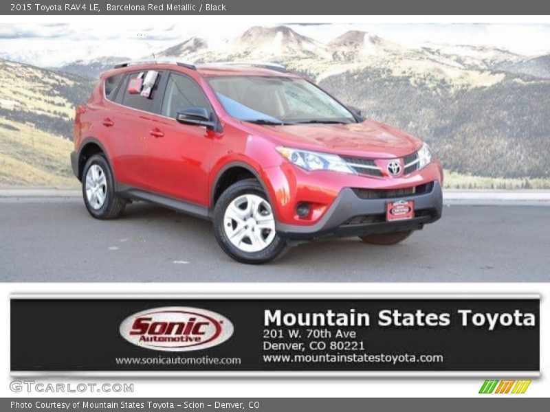 Barcelona Red Metallic / Black 2015 Toyota RAV4 LE