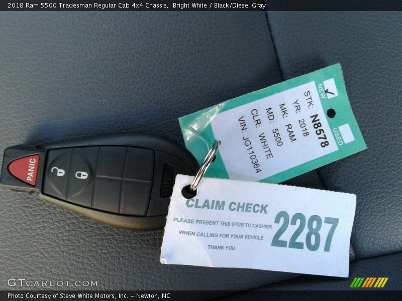 Bright White / Black/Diesel Gray 2018 Ram 5500 Tradesman Regular Cab 4x4 Chassis