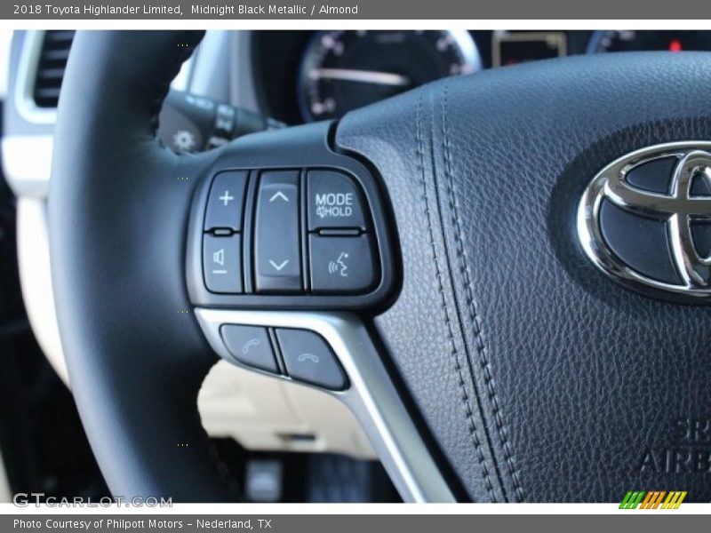 Midnight Black Metallic / Almond 2018 Toyota Highlander Limited