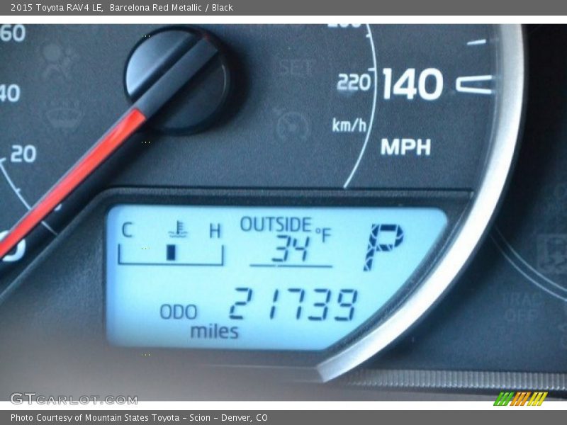 Barcelona Red Metallic / Black 2015 Toyota RAV4 LE