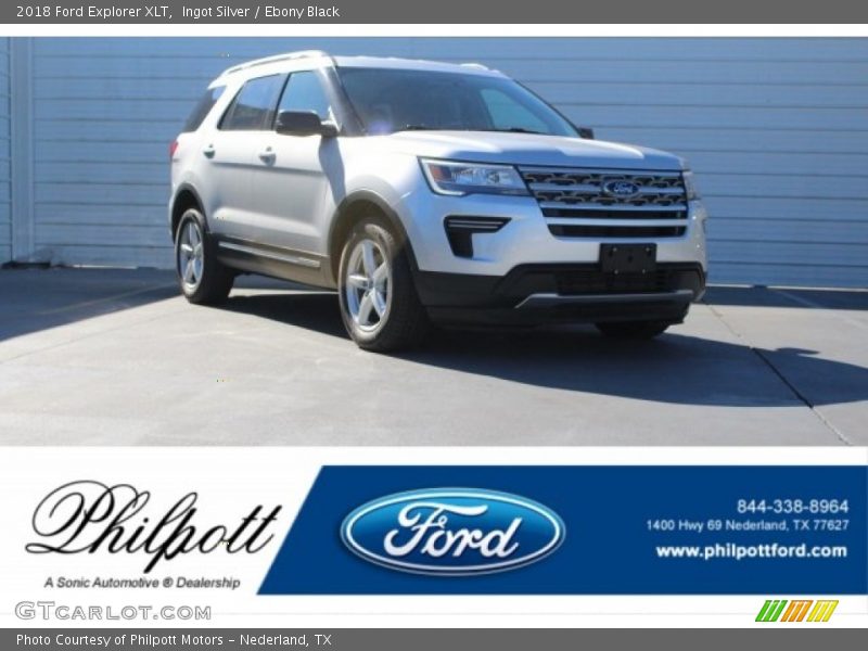 Ingot Silver / Ebony Black 2018 Ford Explorer XLT
