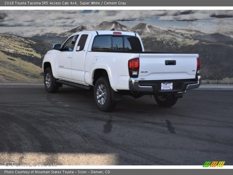 Super White / Cement Gray 2018 Toyota Tacoma SR5 Access Cab 4x4