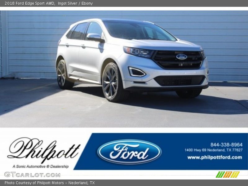 Ingot Silver / Ebony 2018 Ford Edge Sport AWD