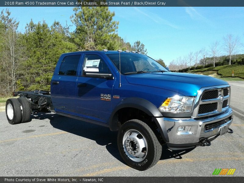 Blue Streak Pearl / Black/Diesel Gray 2018 Ram 4500 Tradesman Crew Cab 4x4 Chassis