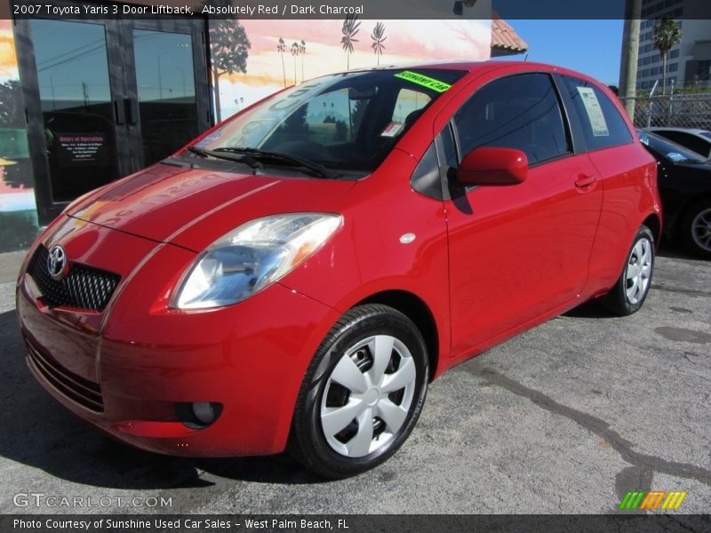 Absolutely Red / Dark Charcoal 2007 Toyota Yaris 3 Door Liftback