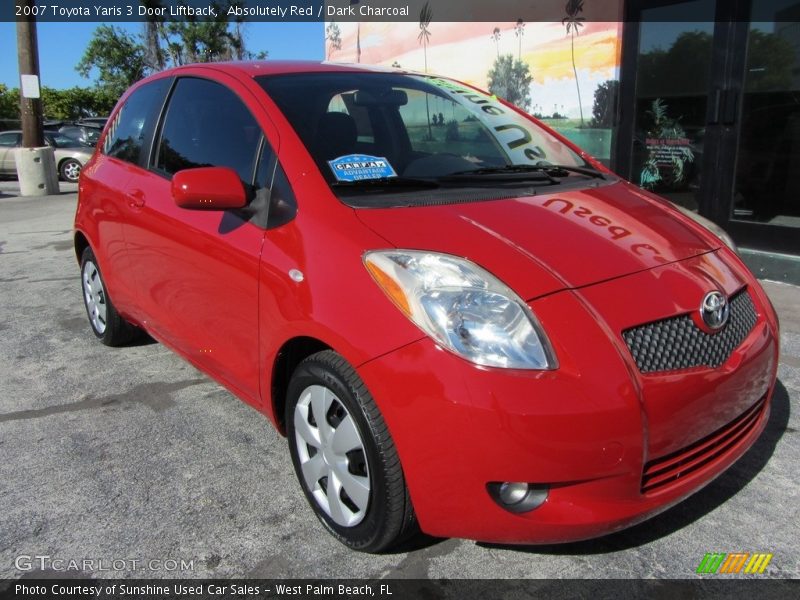 Absolutely Red / Dark Charcoal 2007 Toyota Yaris 3 Door Liftback