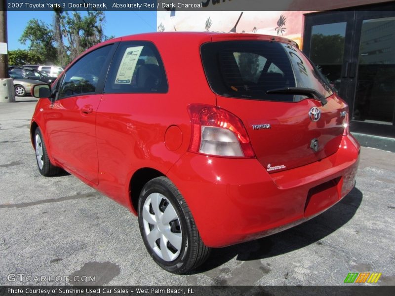 Absolutely Red / Dark Charcoal 2007 Toyota Yaris 3 Door Liftback