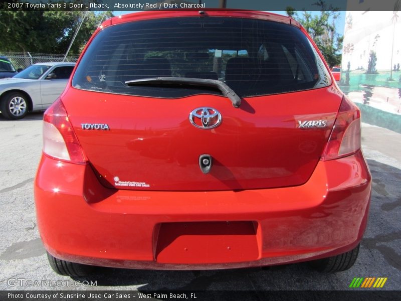 Absolutely Red / Dark Charcoal 2007 Toyota Yaris 3 Door Liftback