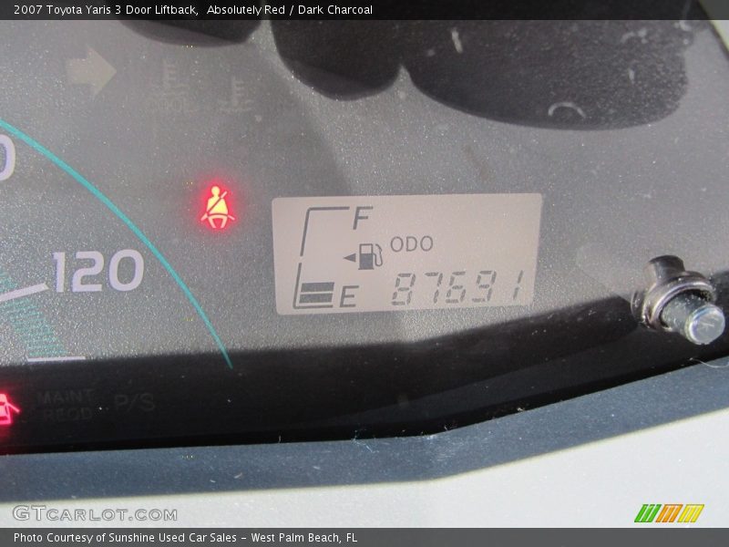 Absolutely Red / Dark Charcoal 2007 Toyota Yaris 3 Door Liftback