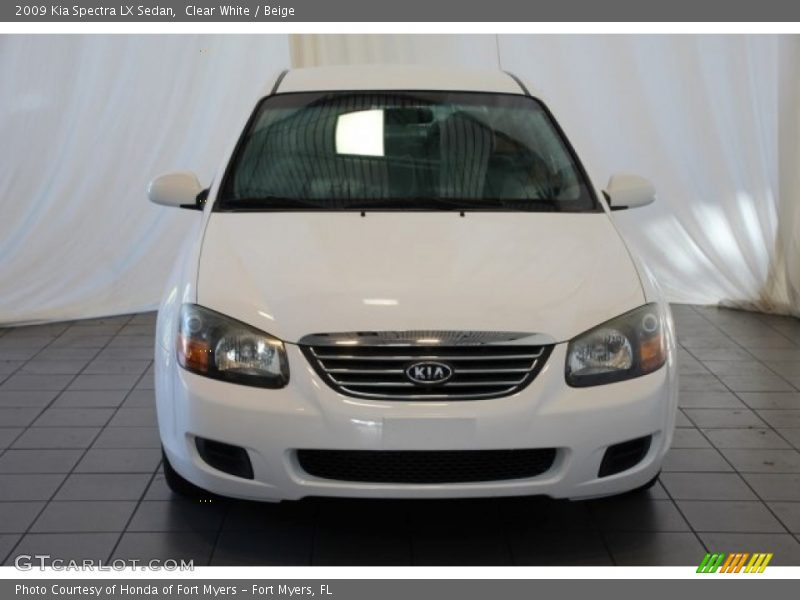 Clear White / Beige 2009 Kia Spectra LX Sedan