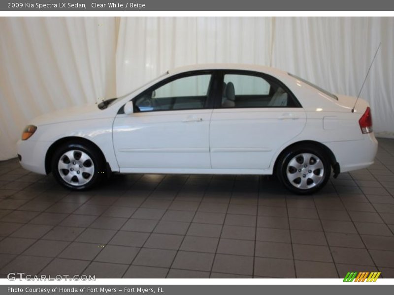 Clear White / Beige 2009 Kia Spectra LX Sedan
