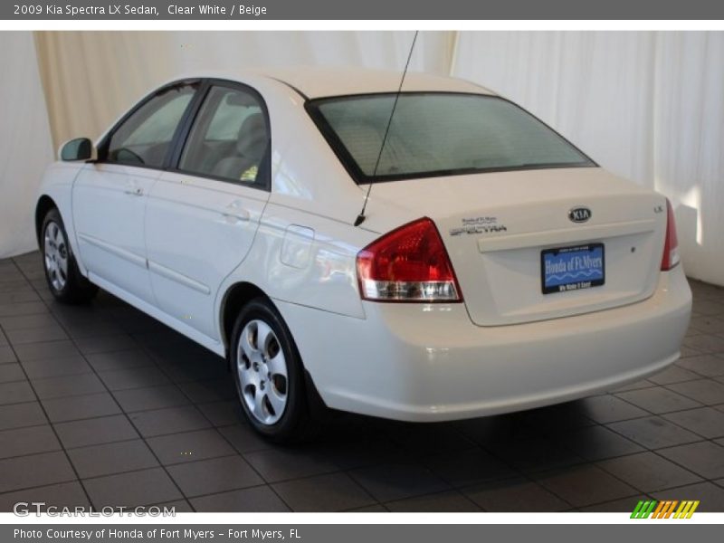 Clear White / Beige 2009 Kia Spectra LX Sedan