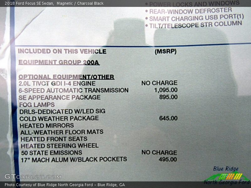 Magnetic / Charcoal Black 2018 Ford Focus SE Sedan