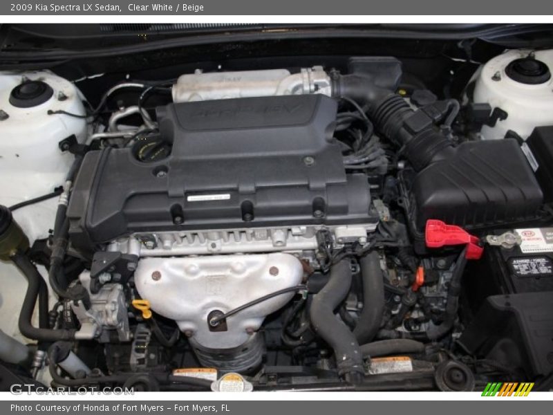 Clear White / Beige 2009 Kia Spectra LX Sedan