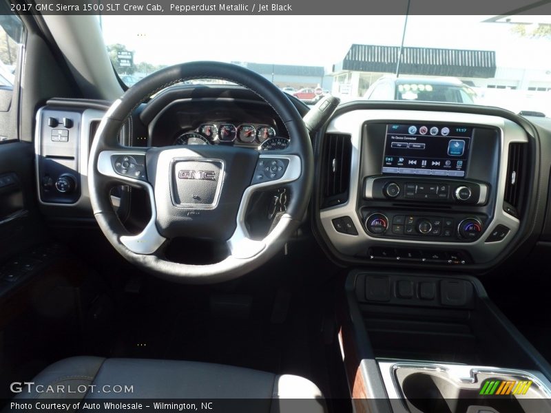 Pepperdust Metallic / Jet Black 2017 GMC Sierra 1500 SLT Crew Cab