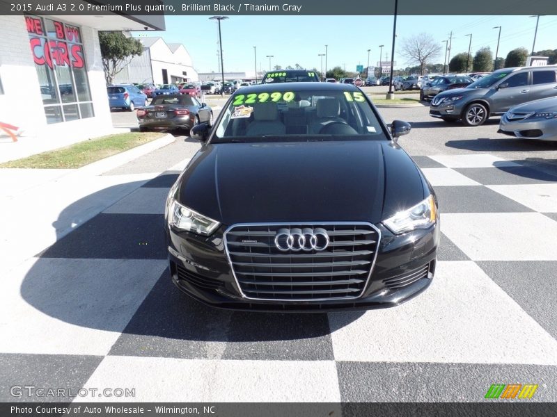 Brilliant Black / Titanium Gray 2015 Audi A3 2.0 Premium Plus quattro