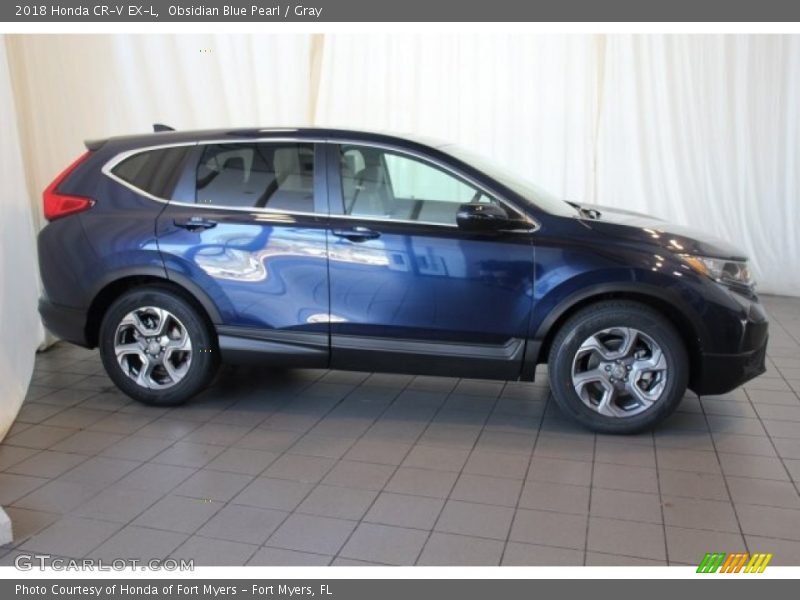 Obsidian Blue Pearl / Gray 2018 Honda CR-V EX-L