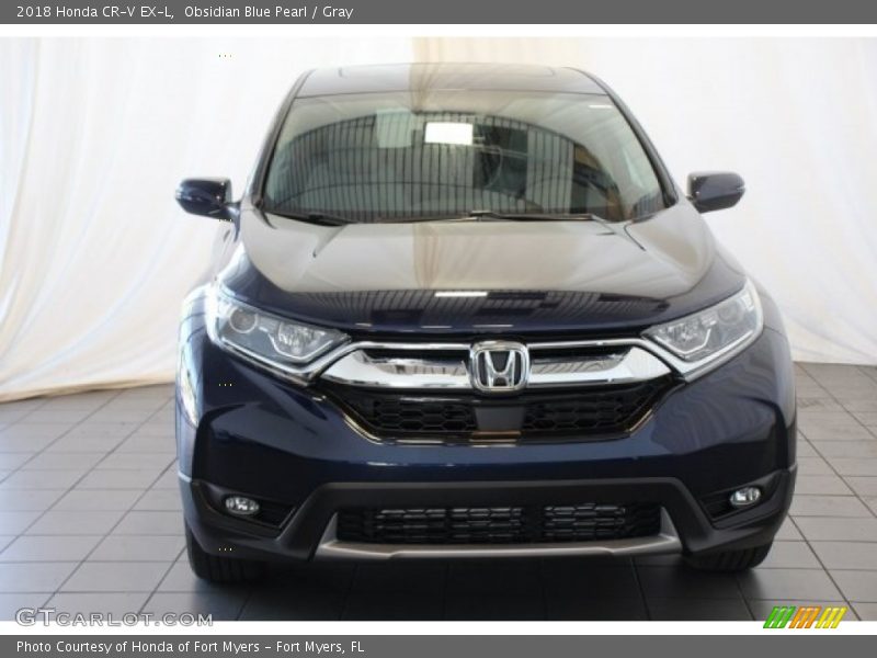 Obsidian Blue Pearl / Gray 2018 Honda CR-V EX-L