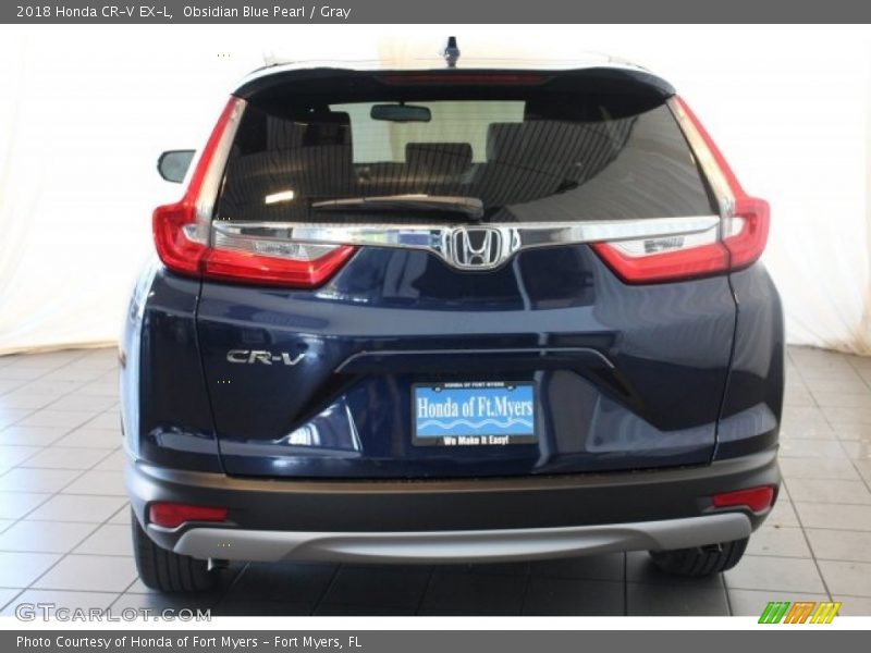 Obsidian Blue Pearl / Gray 2018 Honda CR-V EX-L