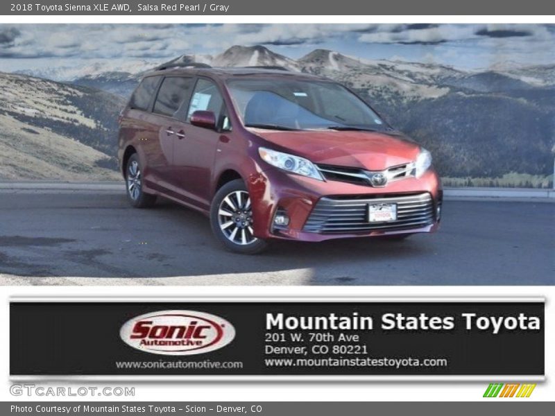 Salsa Red Pearl / Gray 2018 Toyota Sienna XLE AWD