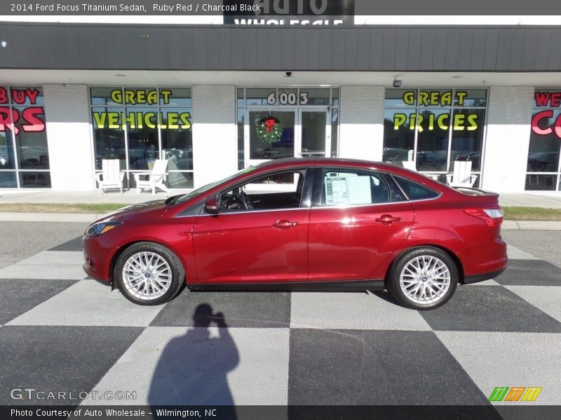 Ruby Red / Charcoal Black 2014 Ford Focus Titanium Sedan