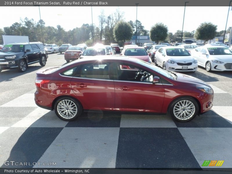 Ruby Red / Charcoal Black 2014 Ford Focus Titanium Sedan