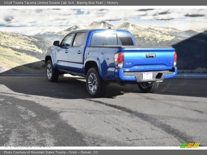 Blazing Blue Pearl / Hickory 2018 Toyota Tacoma Limited Double Cab 4x4