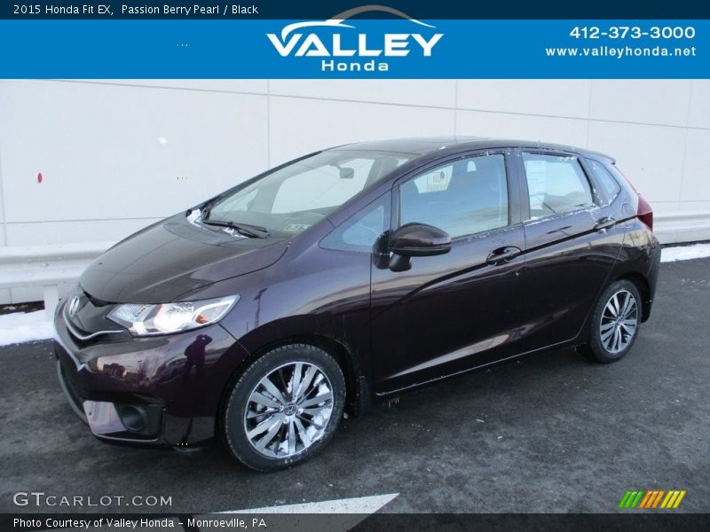 Passion Berry Pearl / Black 2015 Honda Fit EX
