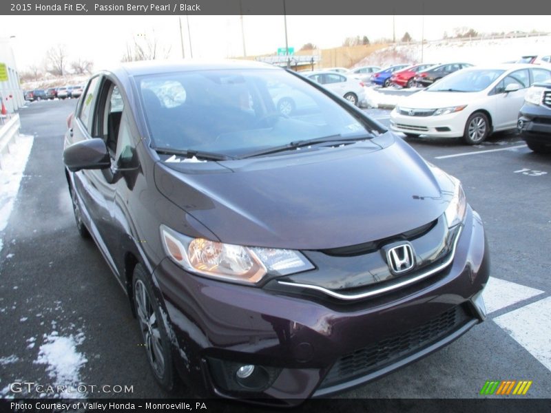 Passion Berry Pearl / Black 2015 Honda Fit EX