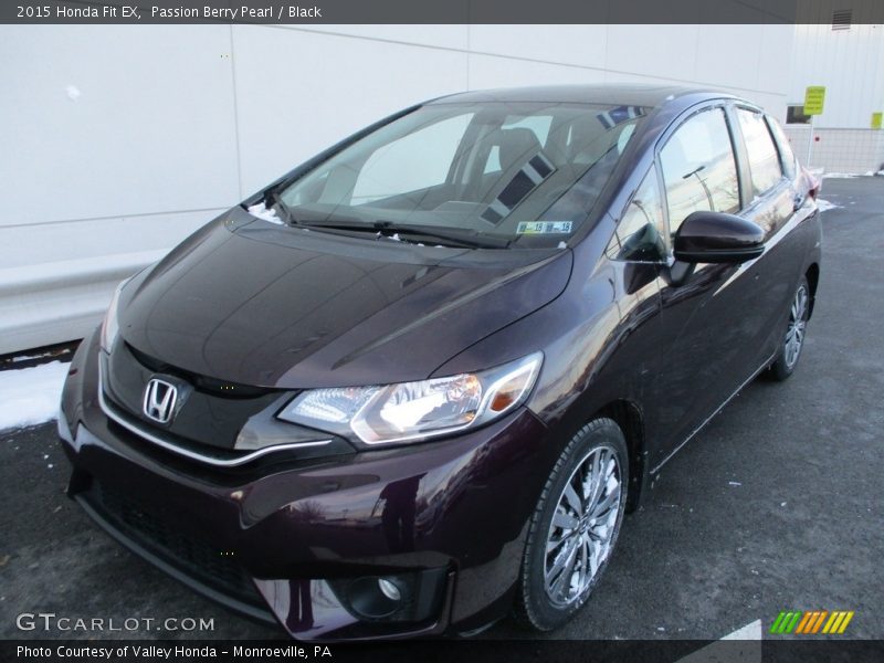 Passion Berry Pearl / Black 2015 Honda Fit EX