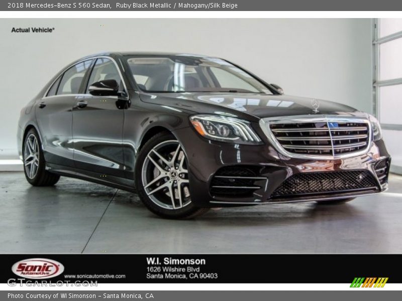 Ruby Black Metallic / Mahogany/Silk Beige 2018 Mercedes-Benz S 560 Sedan