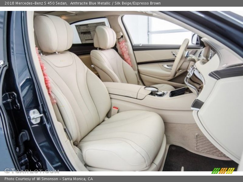 Anthracite Blue Metallic / Silk Beige/Espresso Brown 2018 Mercedes-Benz S 450 Sedan