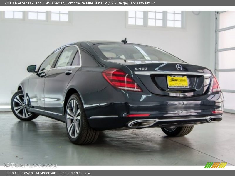 Anthracite Blue Metallic / Silk Beige/Espresso Brown 2018 Mercedes-Benz S 450 Sedan