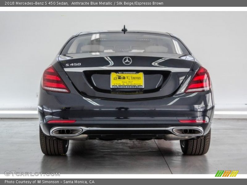 Anthracite Blue Metallic / Silk Beige/Espresso Brown 2018 Mercedes-Benz S 450 Sedan