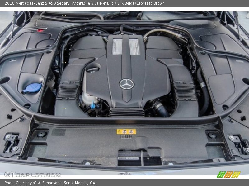 Anthracite Blue Metallic / Silk Beige/Espresso Brown 2018 Mercedes-Benz S 450 Sedan