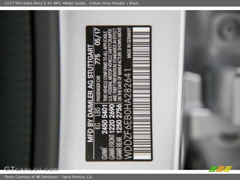 Iridium Silver Metallic / Black 2017 Mercedes-Benz E 43 AMG 4Matic Sedan