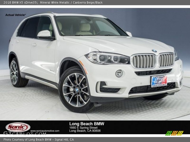 Mineral White Metallic / Canberra Beige/Black 2018 BMW X5 sDrive35i