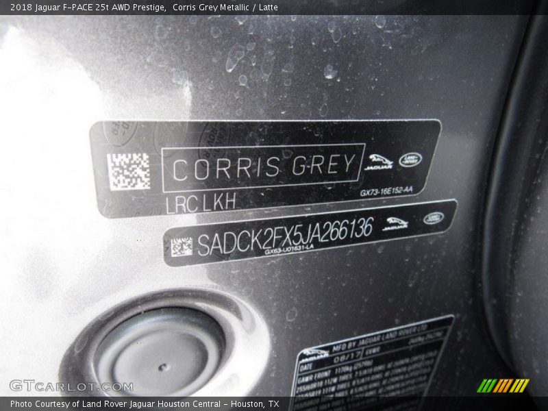 Corris Grey Metallic / Latte 2018 Jaguar F-PACE 25t AWD Prestige