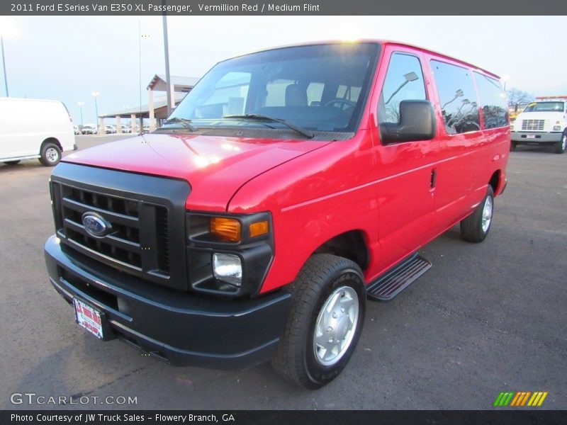 Vermillion Red / Medium Flint 2011 Ford E Series Van E350 XL Passenger