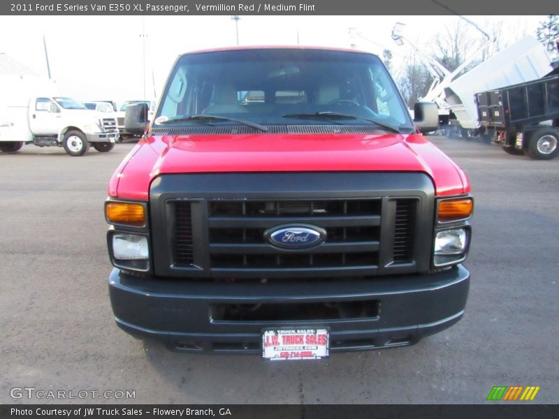 Vermillion Red / Medium Flint 2011 Ford E Series Van E350 XL Passenger