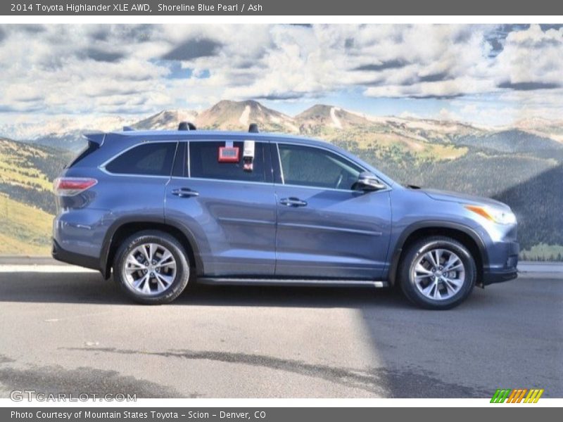 Shoreline Blue Pearl / Ash 2014 Toyota Highlander XLE AWD
