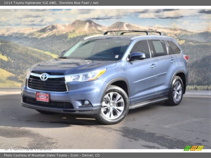 Shoreline Blue Pearl / Ash 2014 Toyota Highlander XLE AWD