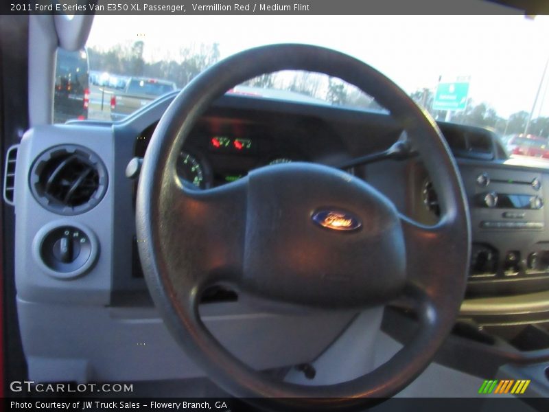 Vermillion Red / Medium Flint 2011 Ford E Series Van E350 XL Passenger