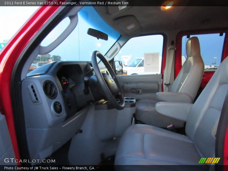 Vermillion Red / Medium Flint 2011 Ford E Series Van E350 XL Passenger