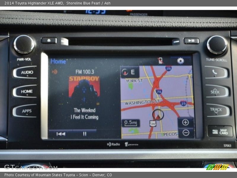 Shoreline Blue Pearl / Ash 2014 Toyota Highlander XLE AWD