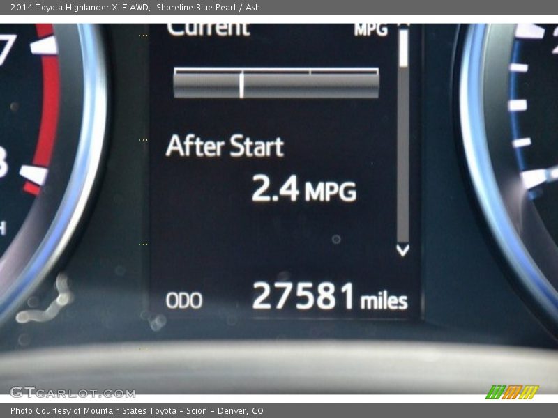 Shoreline Blue Pearl / Ash 2014 Toyota Highlander XLE AWD