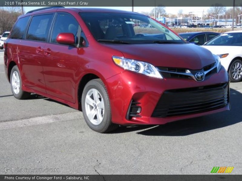 Salsa Red Pearl / Gray 2018 Toyota Sienna LE