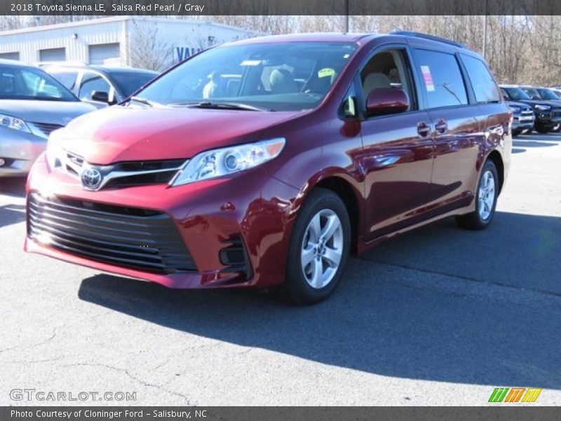 Salsa Red Pearl / Gray 2018 Toyota Sienna LE