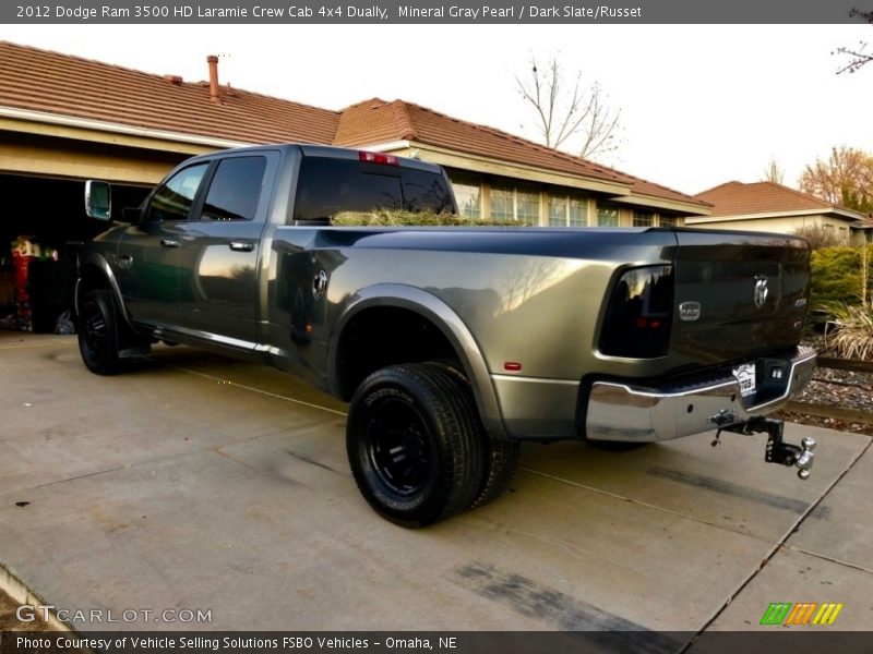 Mineral Gray Pearl / Dark Slate/Russet 2012 Dodge Ram 3500 HD Laramie Crew Cab 4x4 Dually