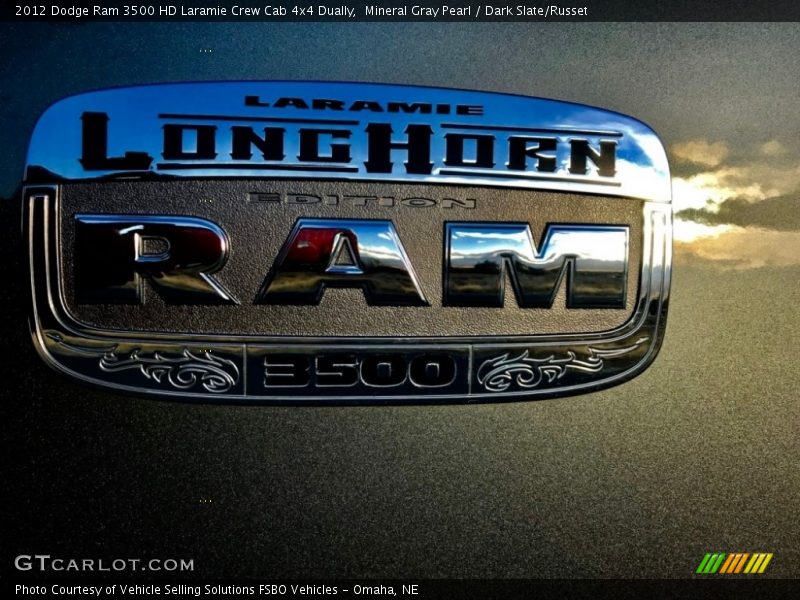 Mineral Gray Pearl / Dark Slate/Russet 2012 Dodge Ram 3500 HD Laramie Crew Cab 4x4 Dually